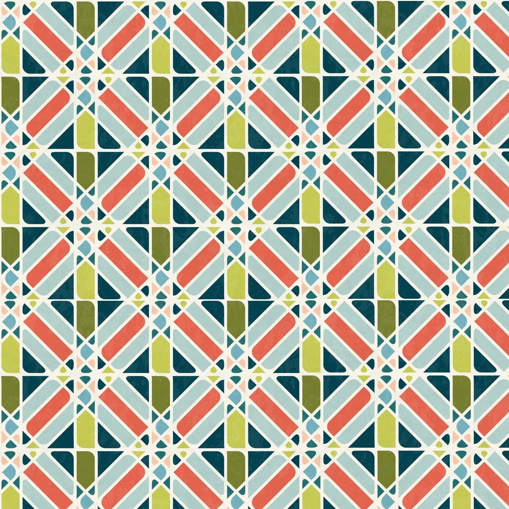 Mid-Century Criss Cross Fabric - Multi