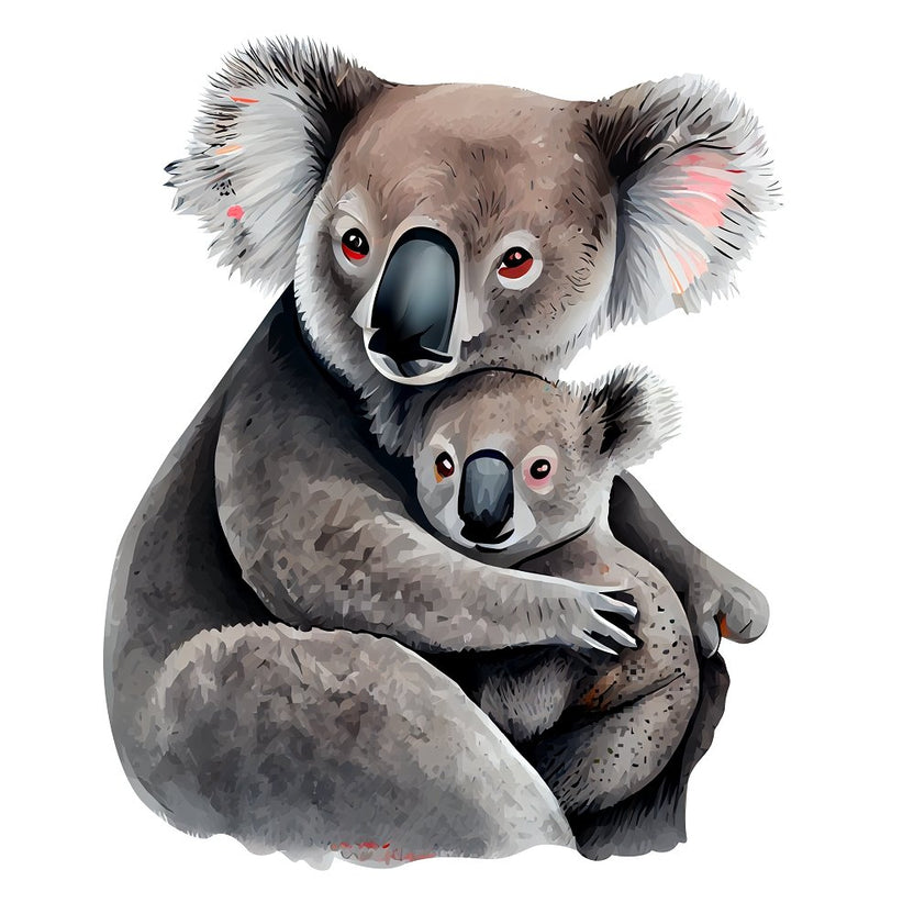 Mom & Baby Koala Fabric Panel