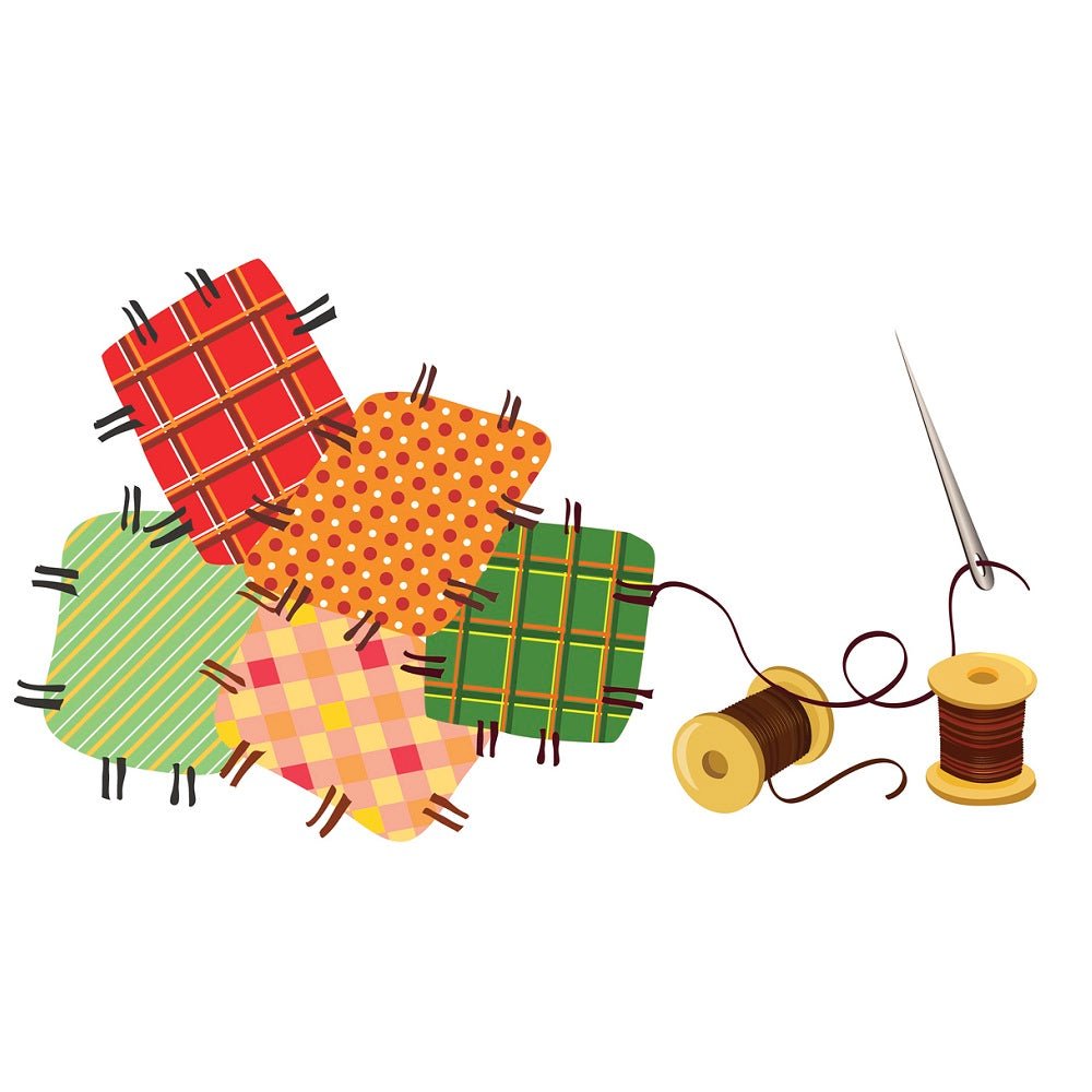 Needle and Thread Patchwork Fabric Panel