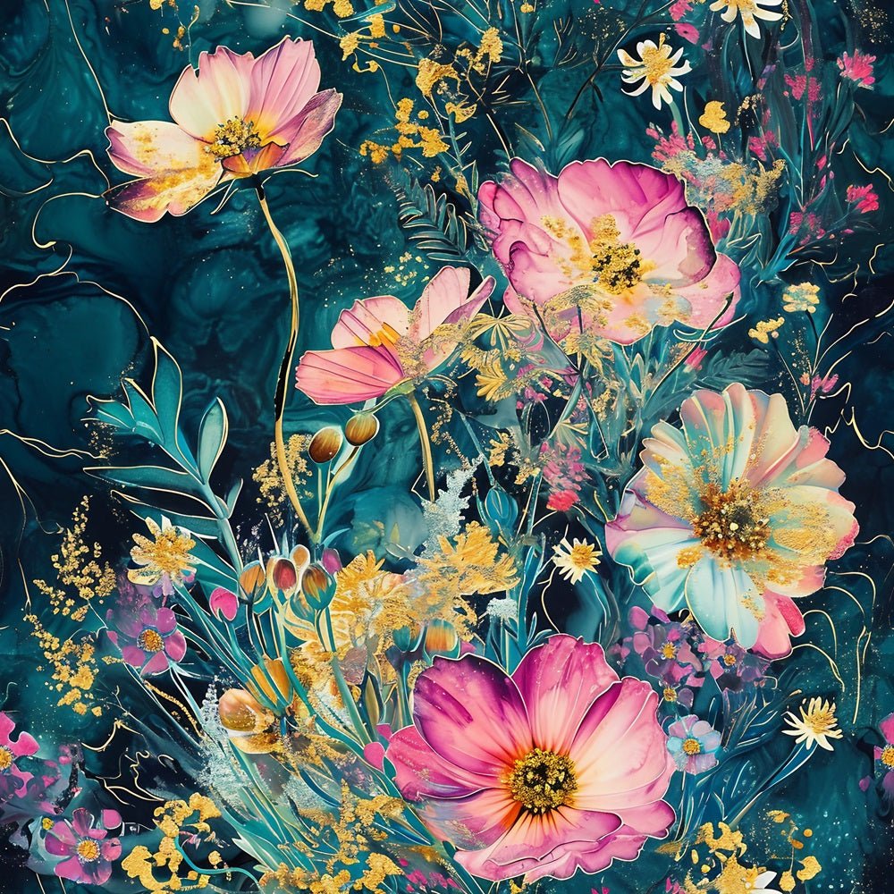 Nightlife Abstract Floral Pattern #6 Fabric