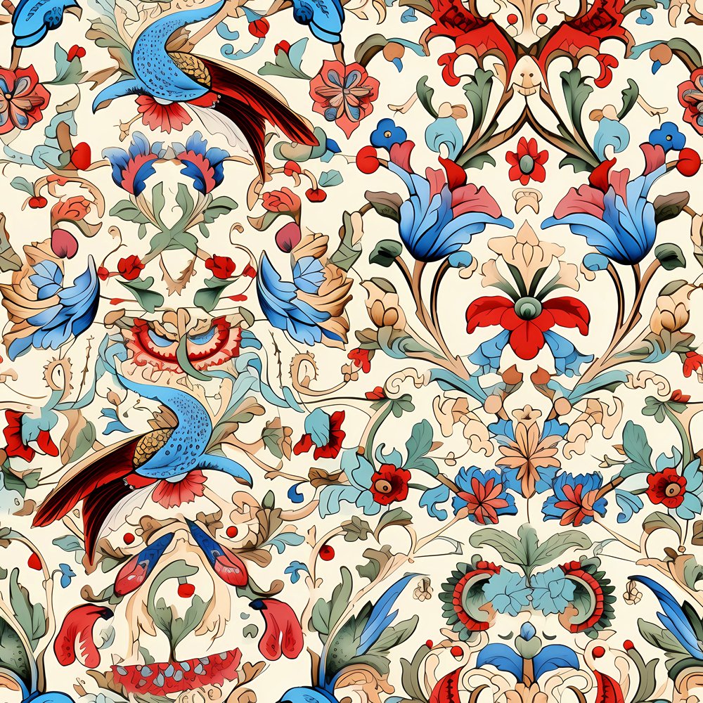 Rennaissance Pattern Ornate Renaissance Floral Pattern #5 Fabric
