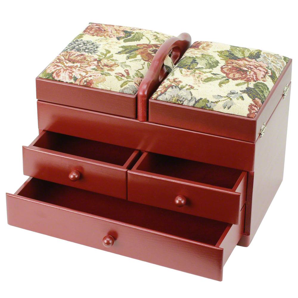 Wooden Sewing Caddy with Tapestry Top image # 39566