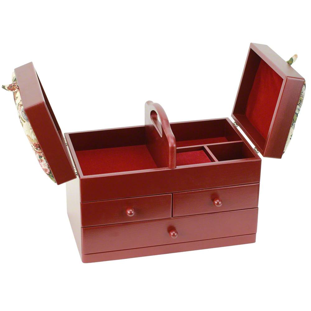 Wooden Sewing Caddy with Tapestry Top image # 39570
