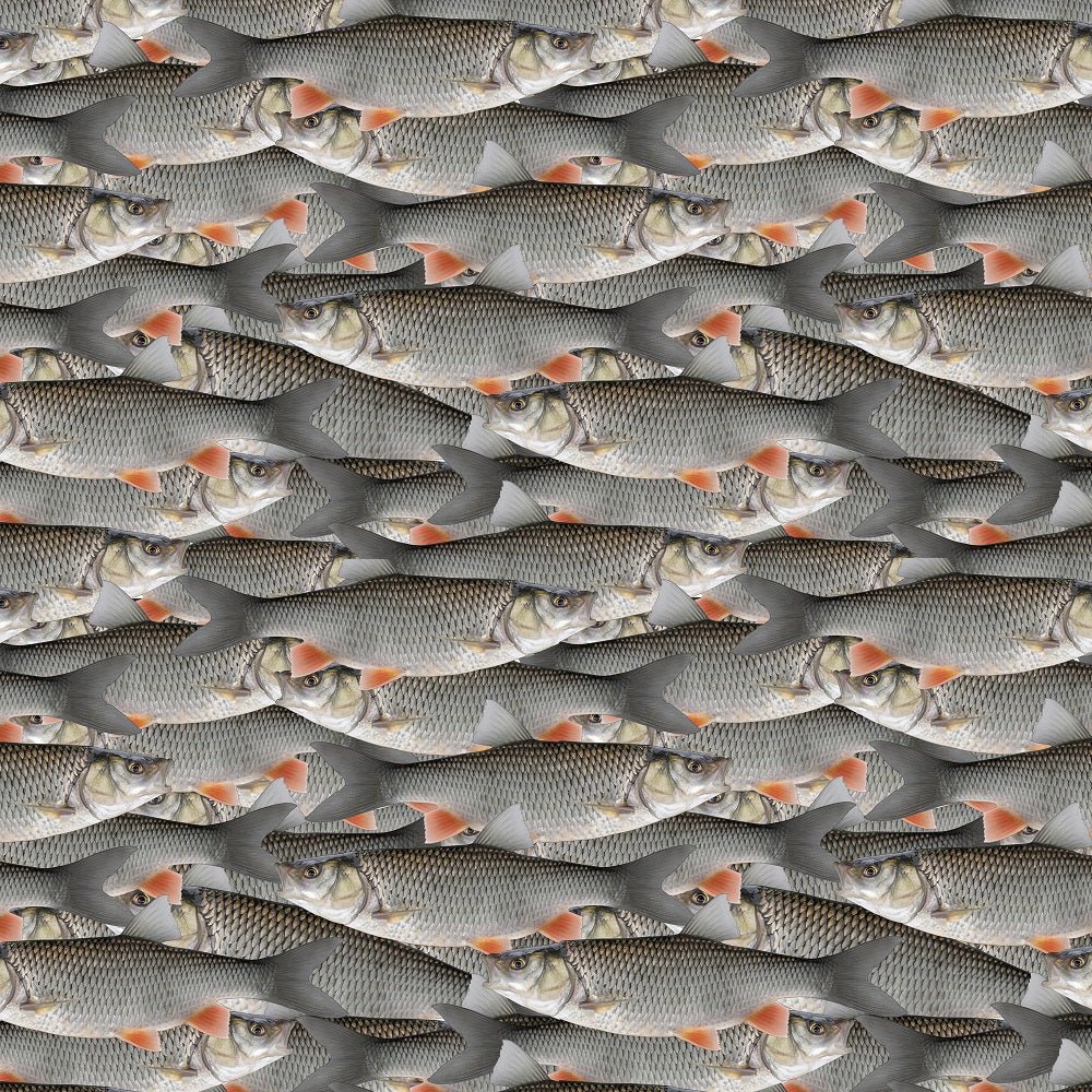 Realistic Fish Pattern Packed Realistic Fish Fabric