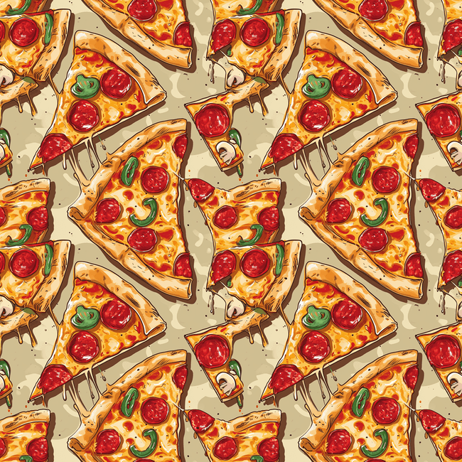 Pizza Express Pattern Pizza Melt Pattern #6 Fabric