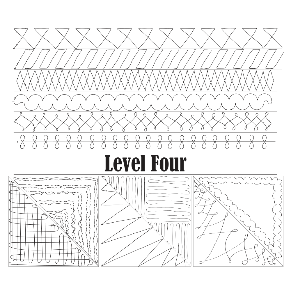 Quilting Stitches Level 4 Fabric Panel - Sketched