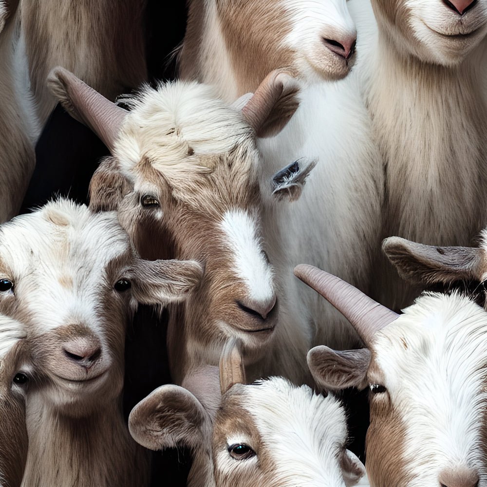 Realistic Packed Goats Pattern #3 Fabric