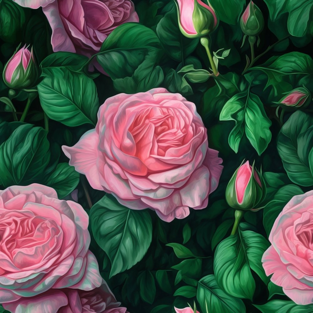 Realistic Roses Flowers Fabric