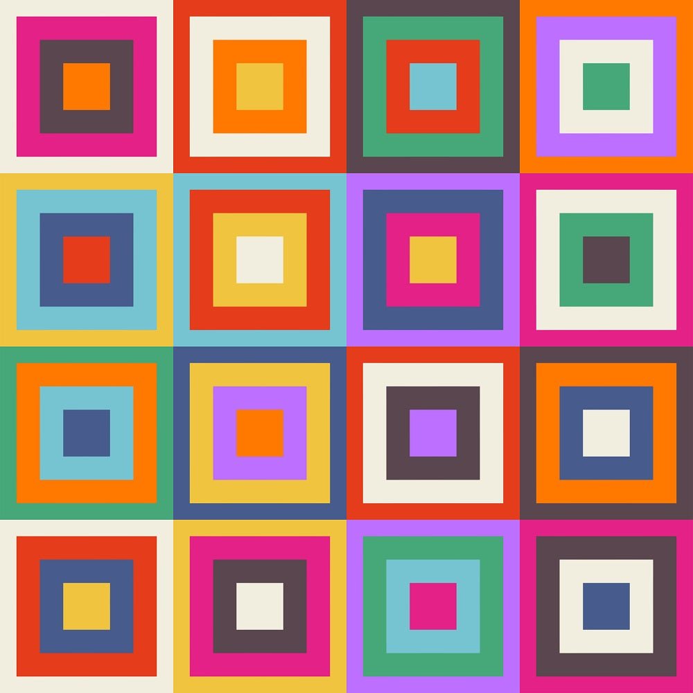 Retro Geometric Checkered Pattern #4 Fabric