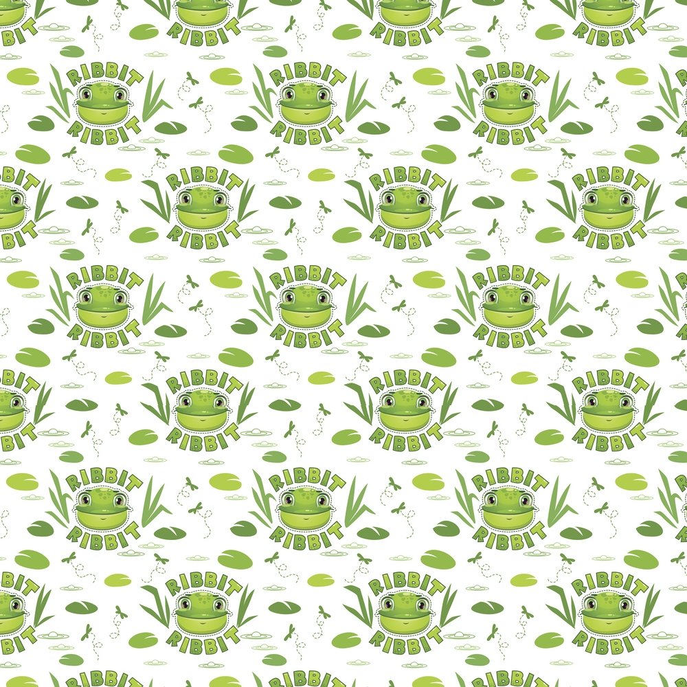Ribbit Ribbit Frog Face Fabric - Green