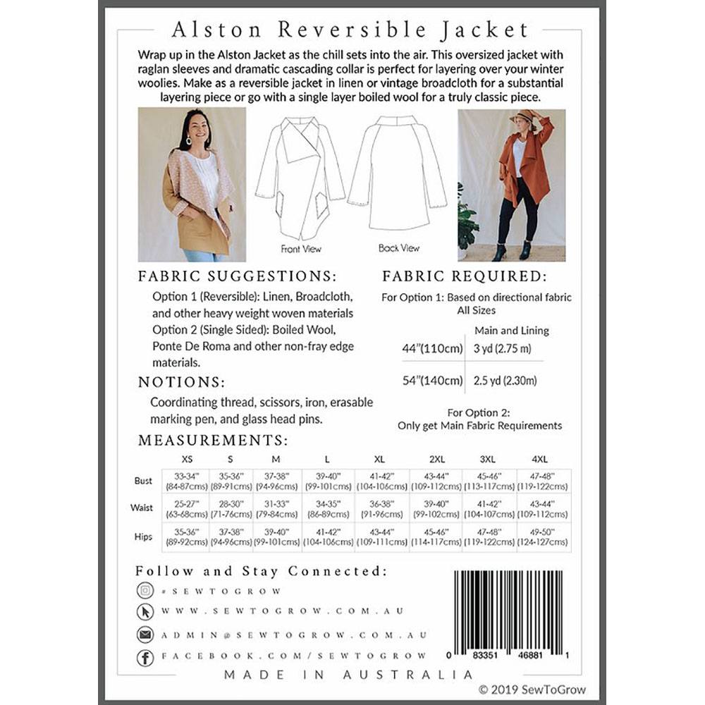 Alston Reversible Jacket Pattern image # 69721