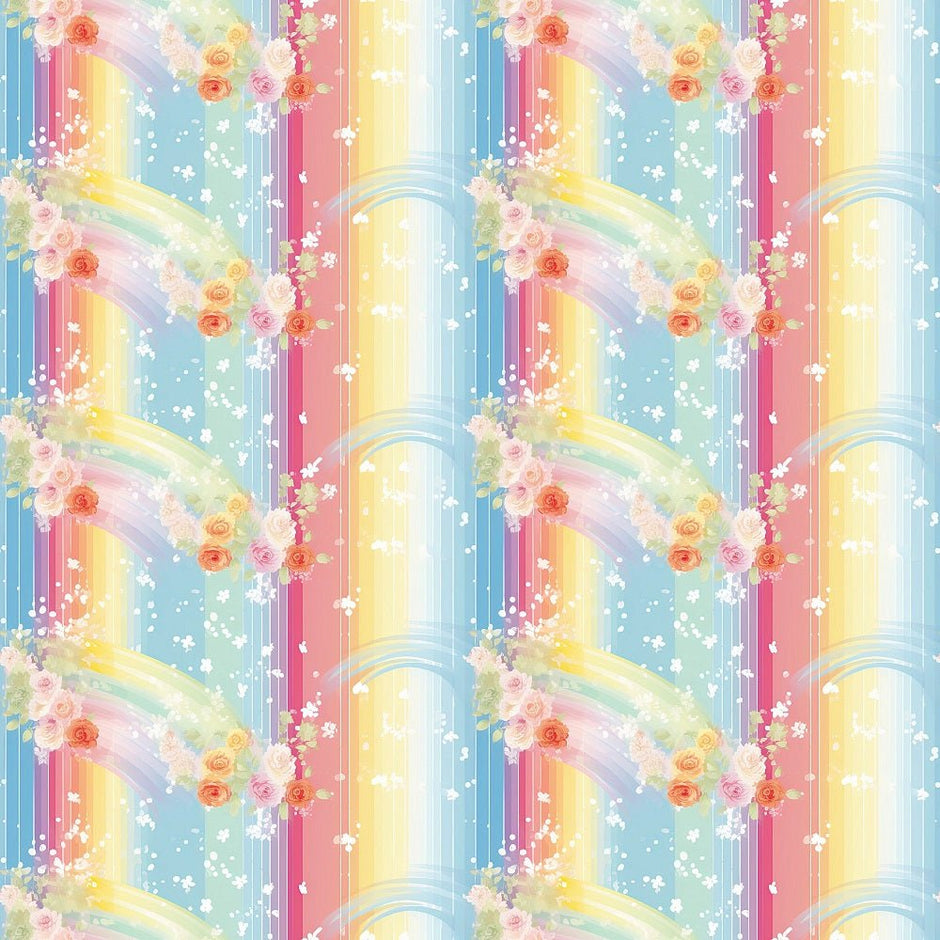 Shabby Pastel Rainbow Pattern #12 Fabric