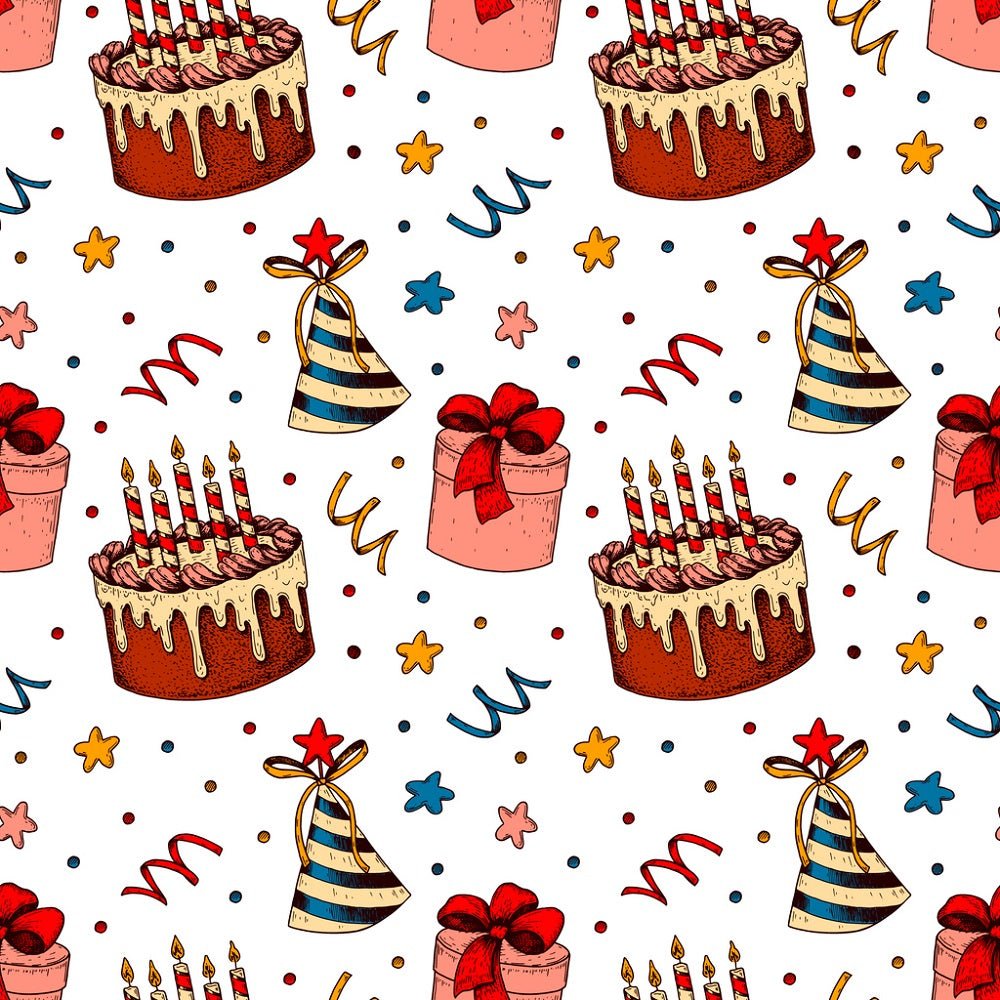 Sketched Birthday Party Fabric - Multi