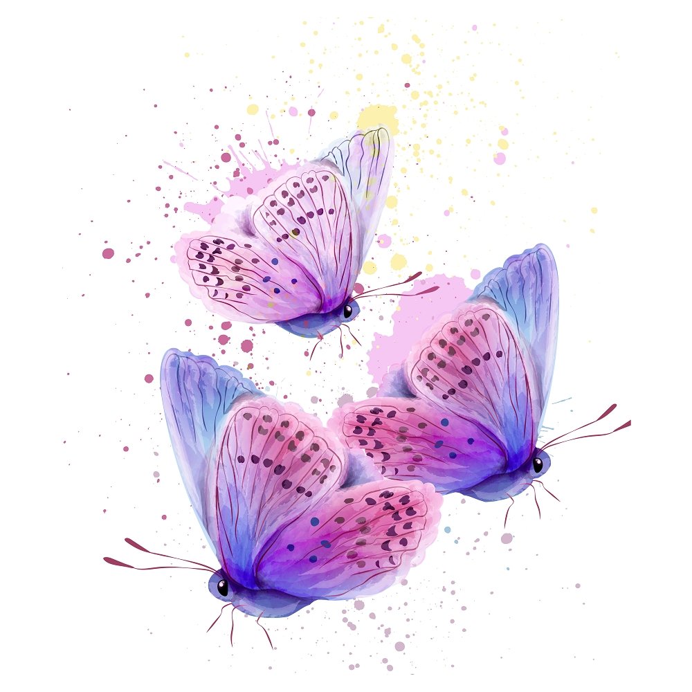 Splash Paint Butterfly Fabric Panel