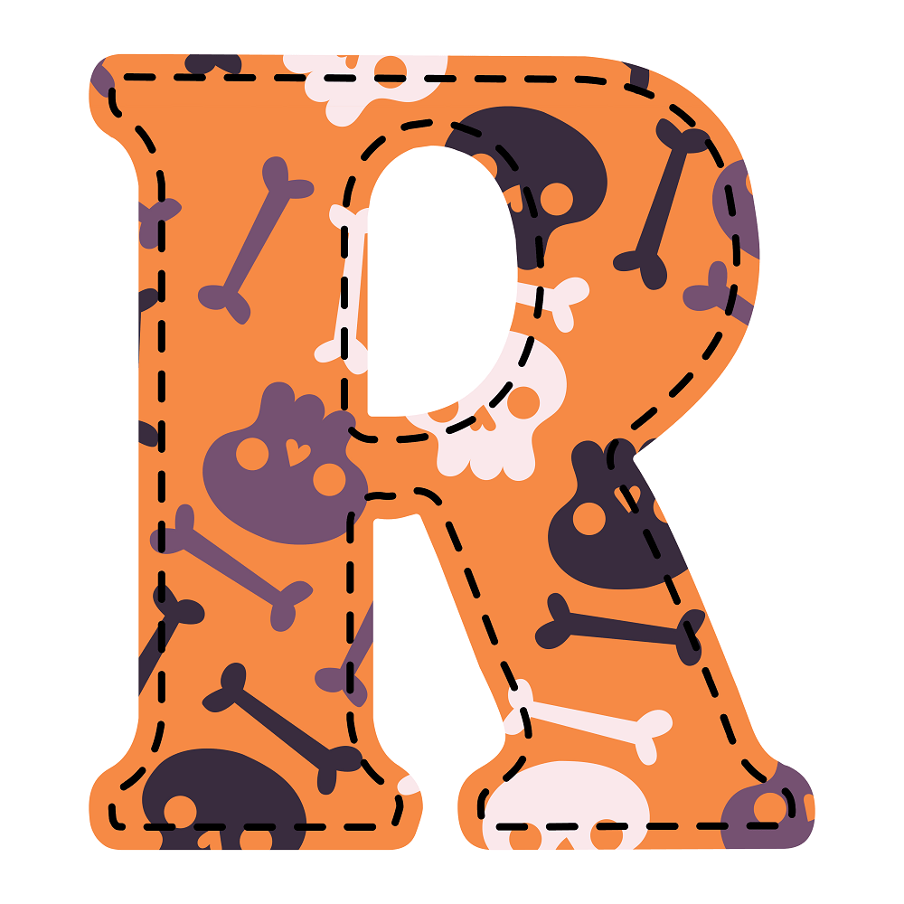 Spooky Letter ''R'' Fabric Panel