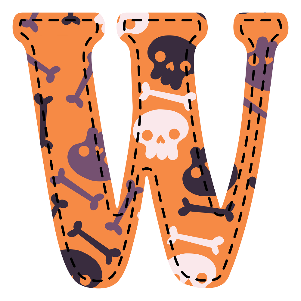 Spooky Letter ''W'' Fabric Panel