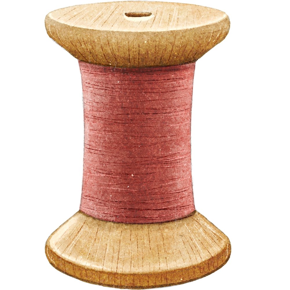 Spool Of Thread Fabric Panel - Red