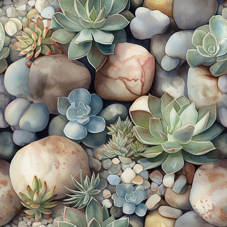 succulent print fabric Succulents & Cacti Pattern #2 Fabric