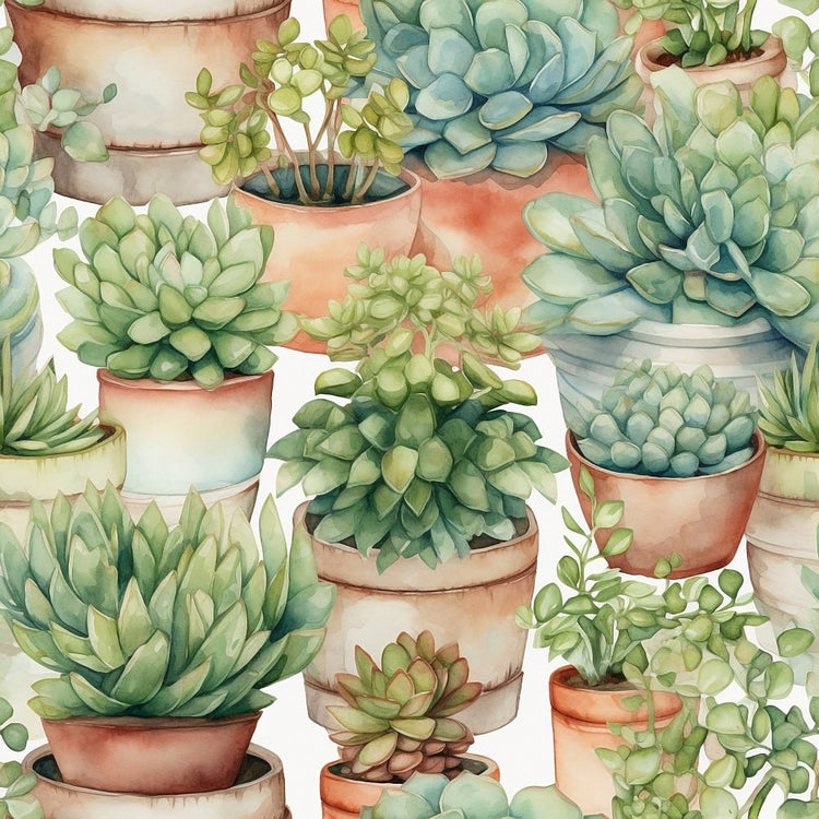 succulent print fabric Succulents & Cacti Pattern #3 Fabric