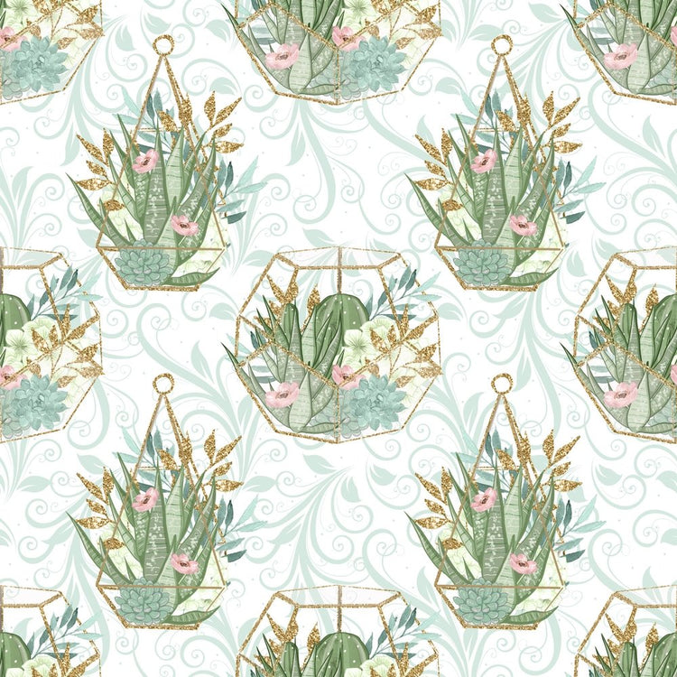 succulent fabric print Sweet Succulents Pattern #5 Fabric