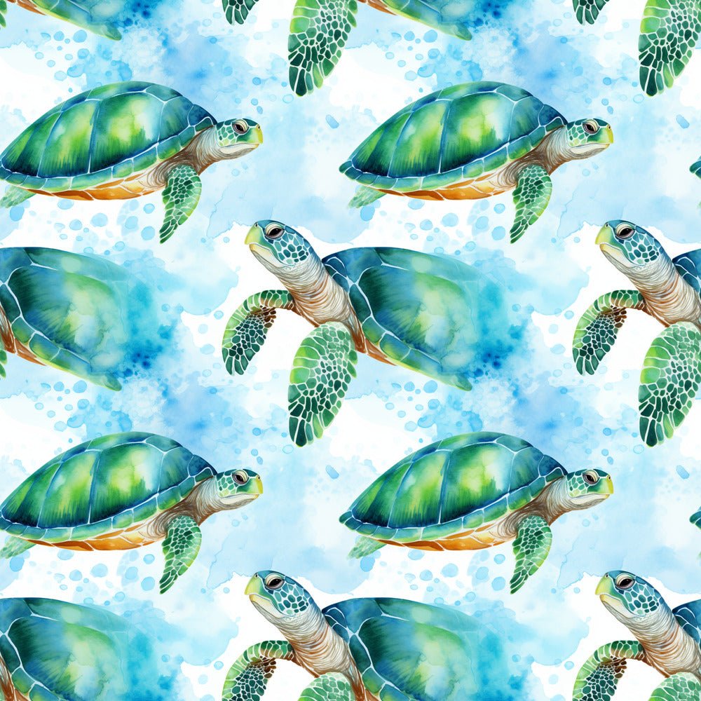 Swimming Sea Turtles Pattern #1 Fabric