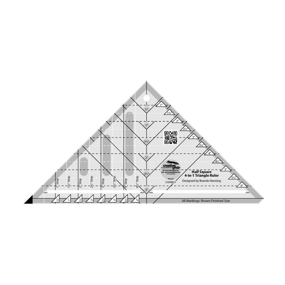 Half-Square 4-in-1 Triangle Ruler, Creative Grids