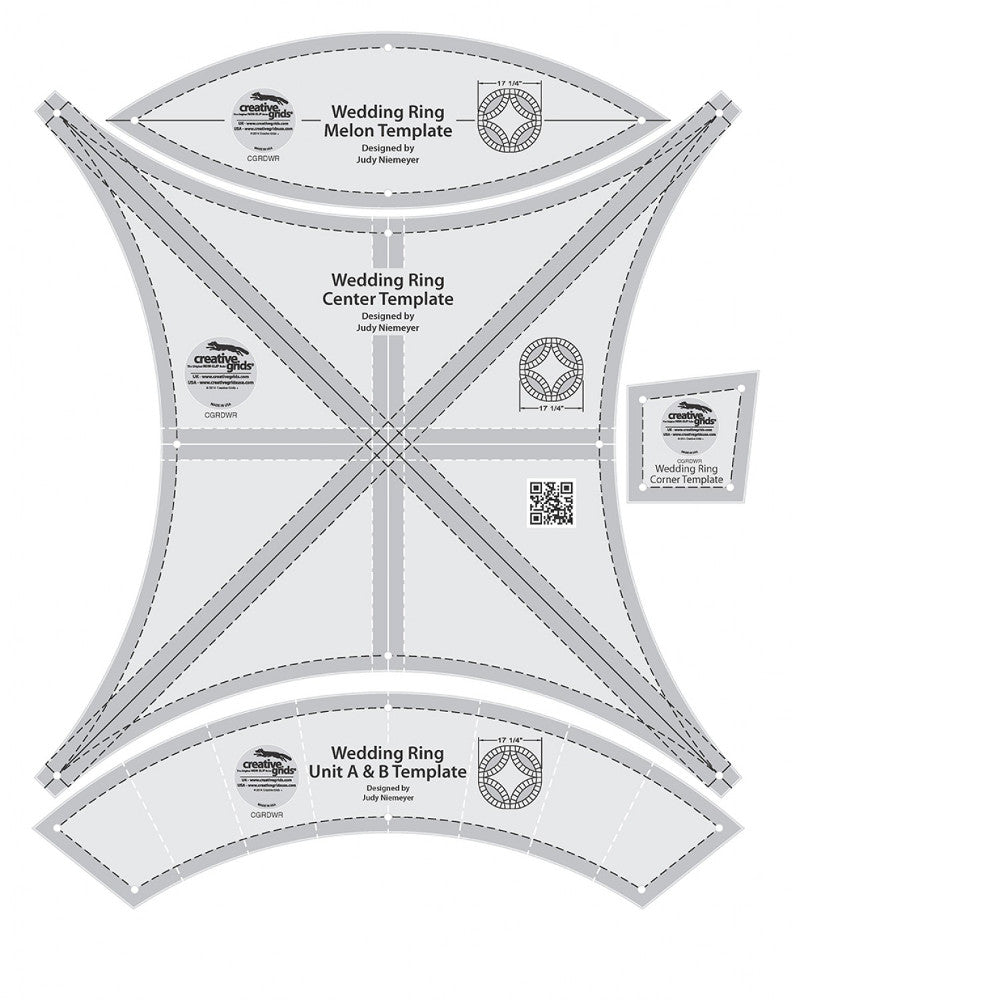 Double Wedding Ring Templates 4pcs, Creative Grids