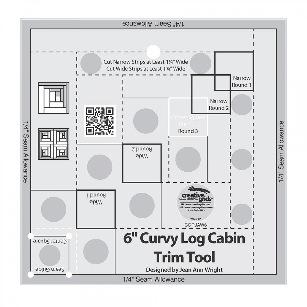 Curvy Log Cabin Trim Tool 6" Finished Blocks, Creative Grids image # 28958