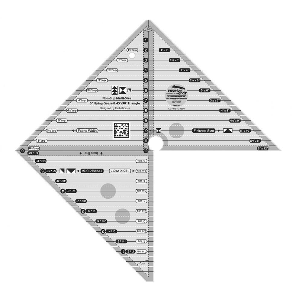 6" Flying Geese & 45 90 Degree Triangle Ruler Creative Grids image # 28975