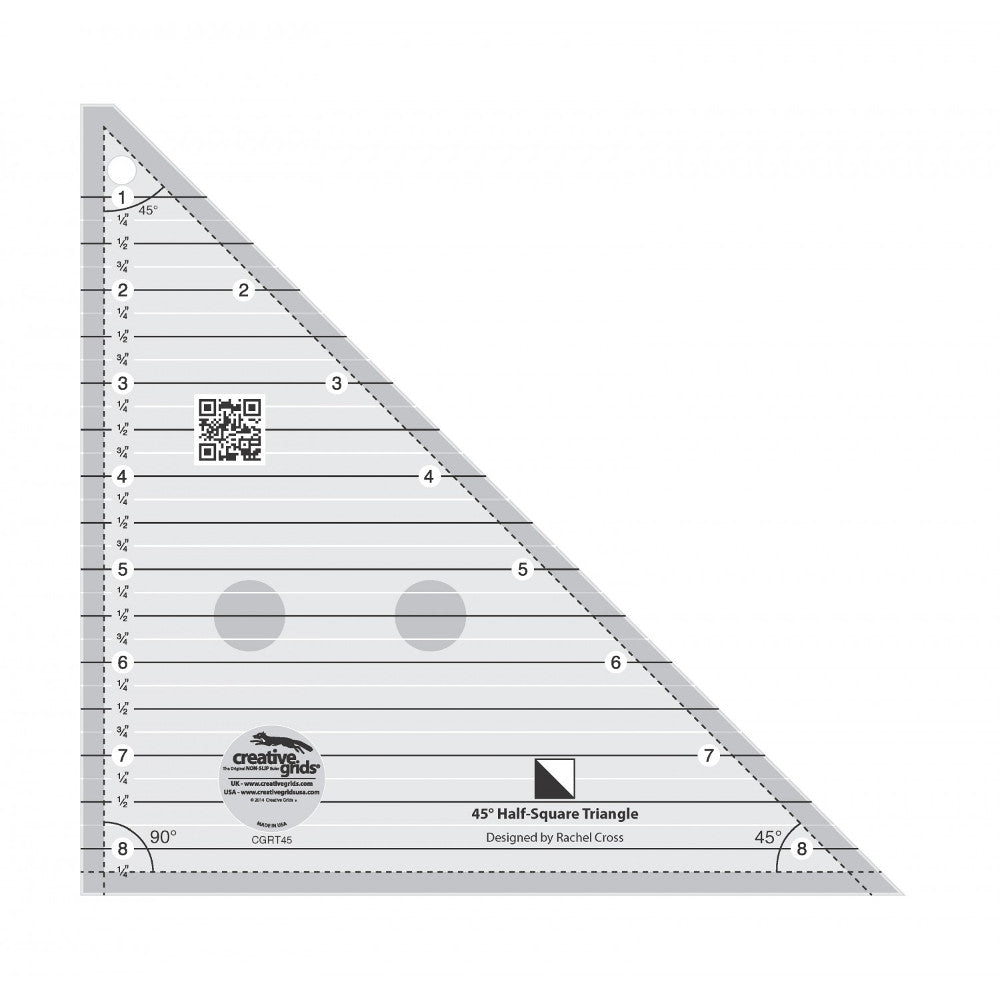 45 Degree Half-Square Triangle 8-1/2in, Creative Grids image # 29008