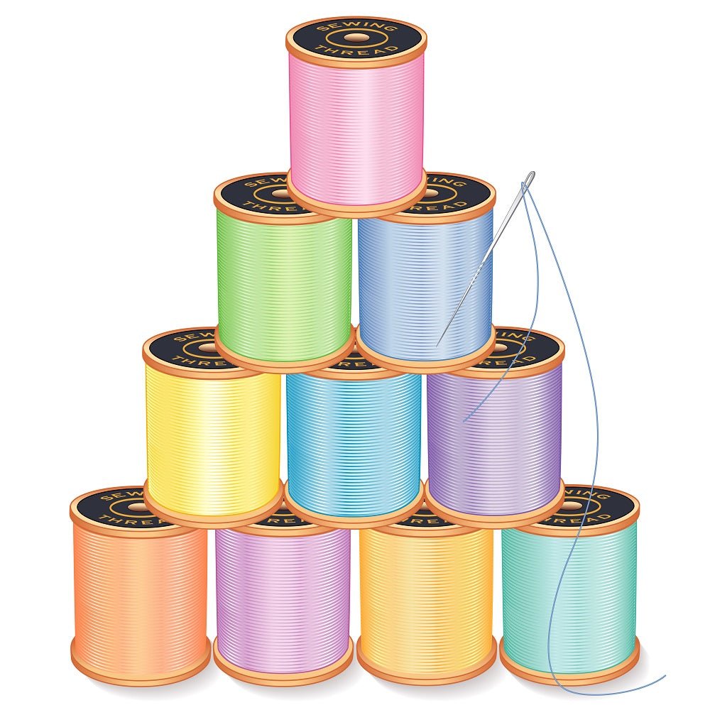 Tower of Thread with Needle Fabric Panel