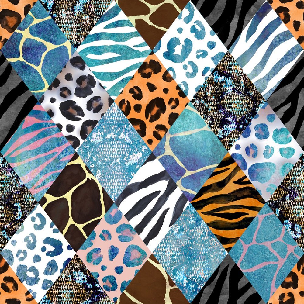 Patchwork Pattern Print Trendy Patchwork Pattern #9 Fabric