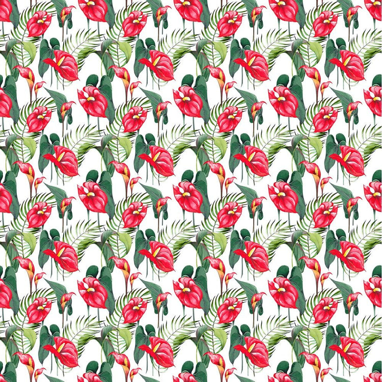 anthurium fabric Tropical Red Anthurium Fabric Layer Cake