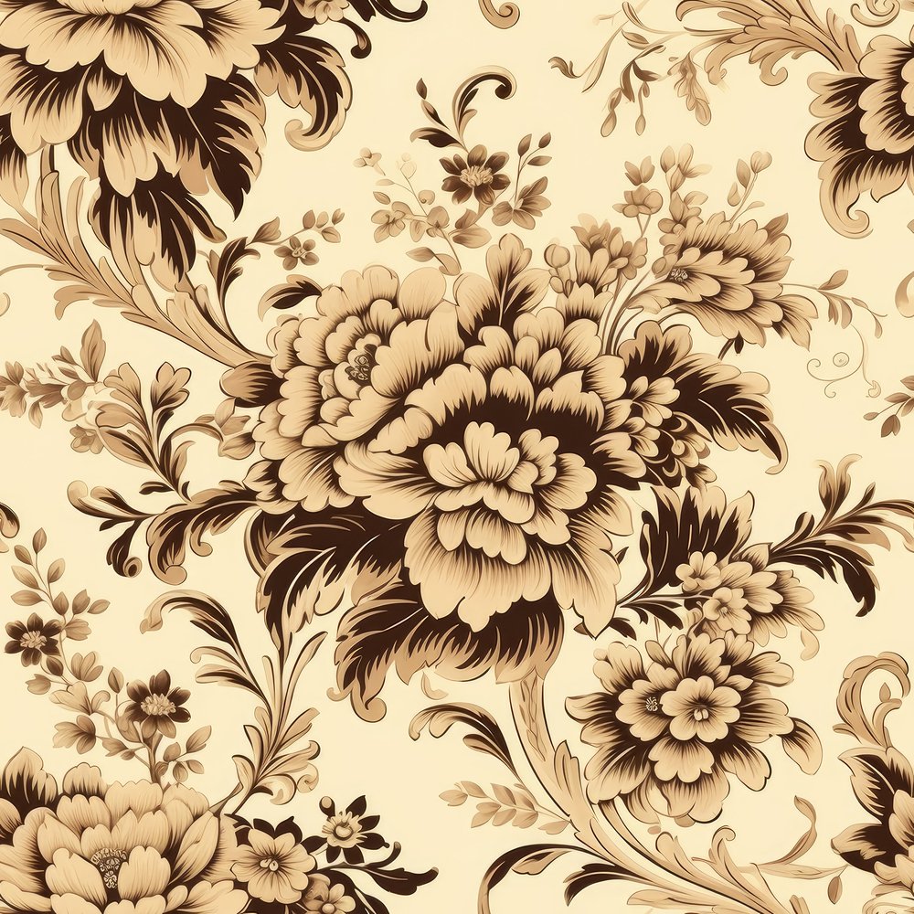 Material Pattern Beige Vintage Beige Damask Pattern #2 Fabric