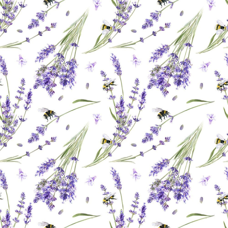 lavender flower print fabric Watercolor Lavender Pattern #2 Fabric