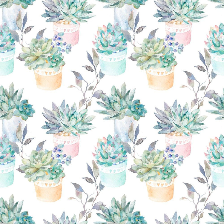 succulent print fabric Watercolor Packed Succulents Fabric