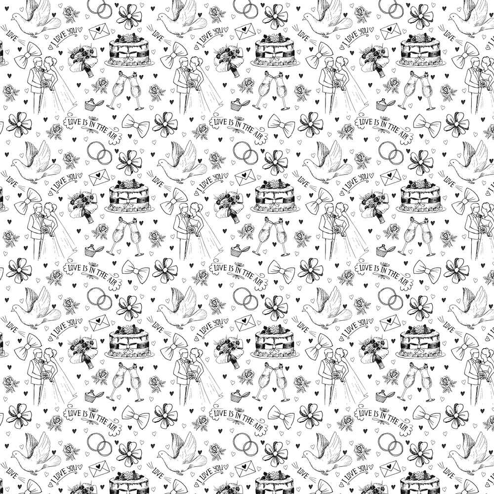 Wedding Day Fabric - Black