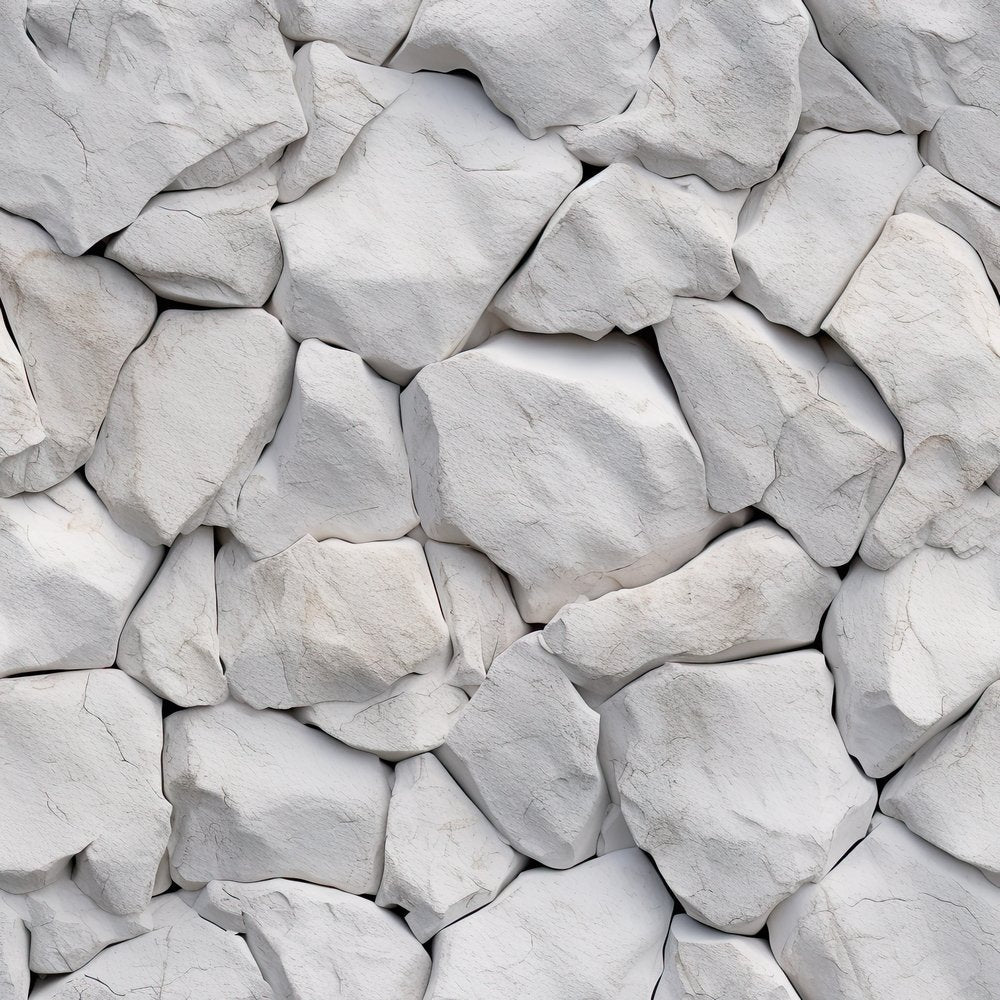 Three Part Texture White Stone Texture Pattern #3 Fabric