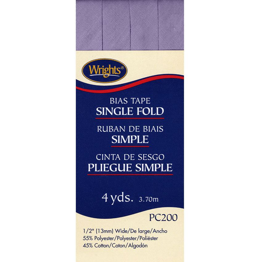 Bias Tape, Single Fold, Wrights #W200-, Lavender