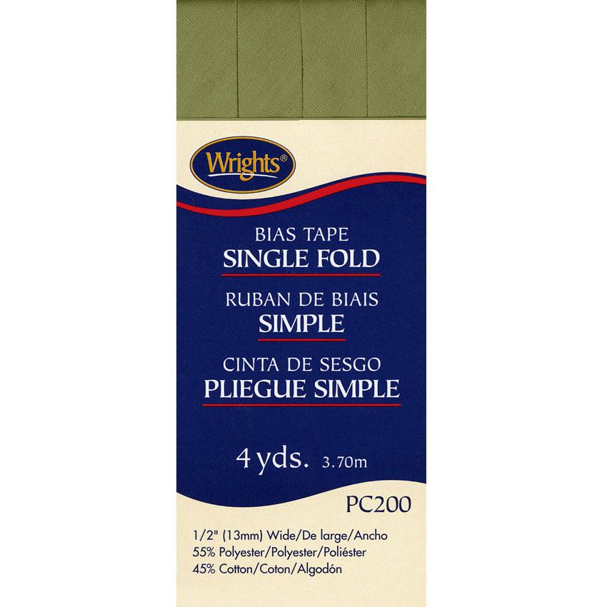 Bias Tape, Single Fold, Wrights #W200-, Leaf