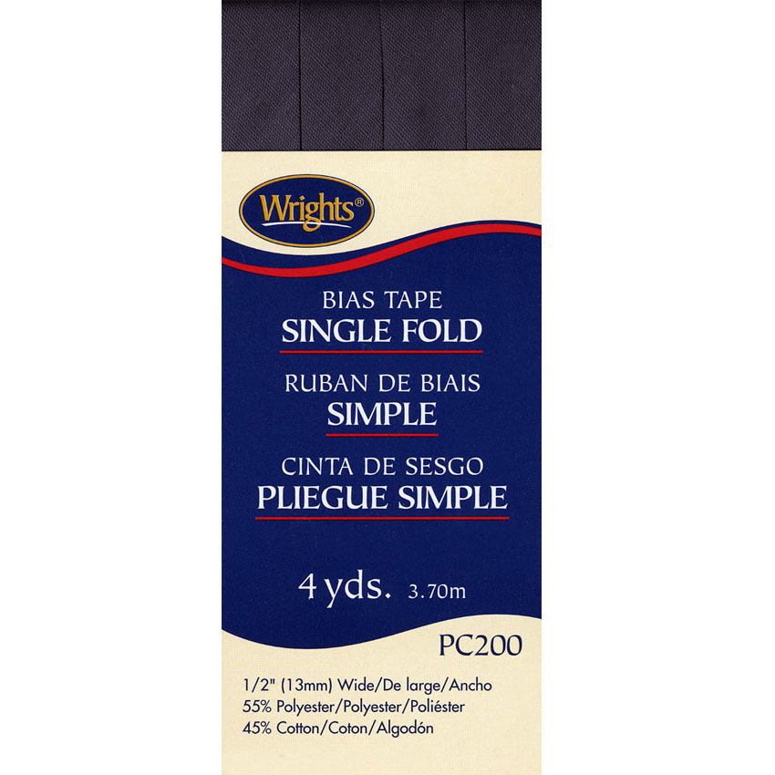 Bias Tape, Single Fold, Wrights #W200-, Plum
